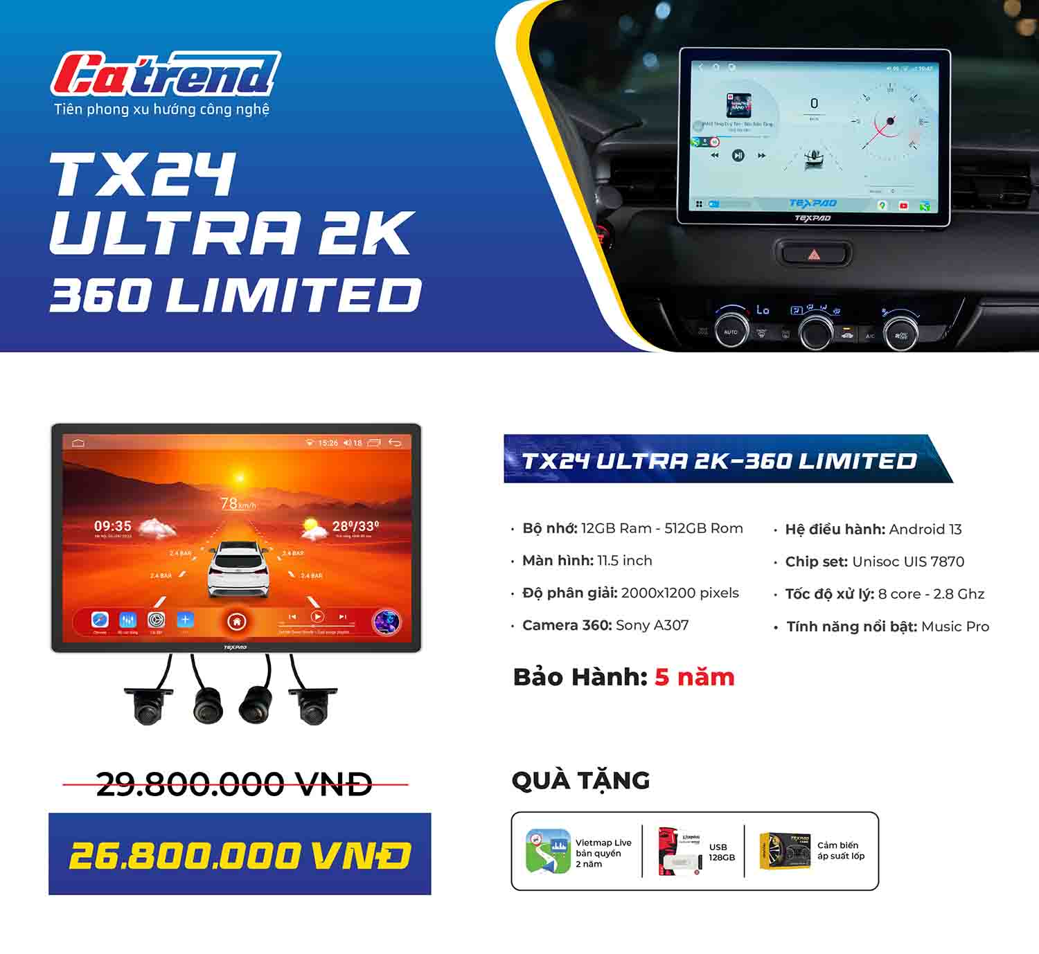 Màn hình TexPad TX24 Ultra 2K 360 Limited 11.5 inch