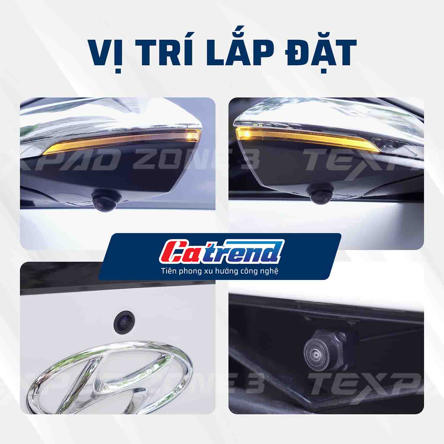 vị trí lắp camera texpad zone 3 trên ô tô