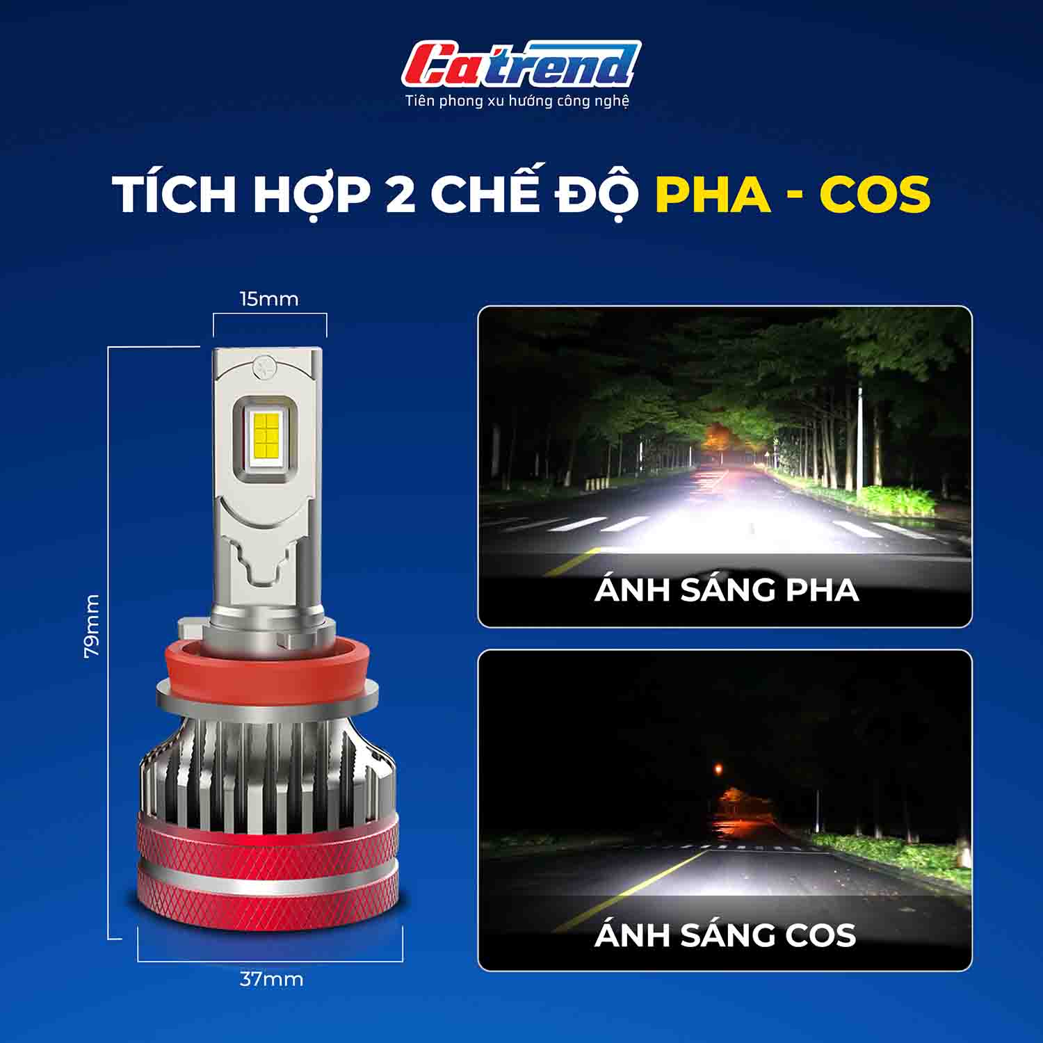 đèn led vision x8 chế độ pha cos