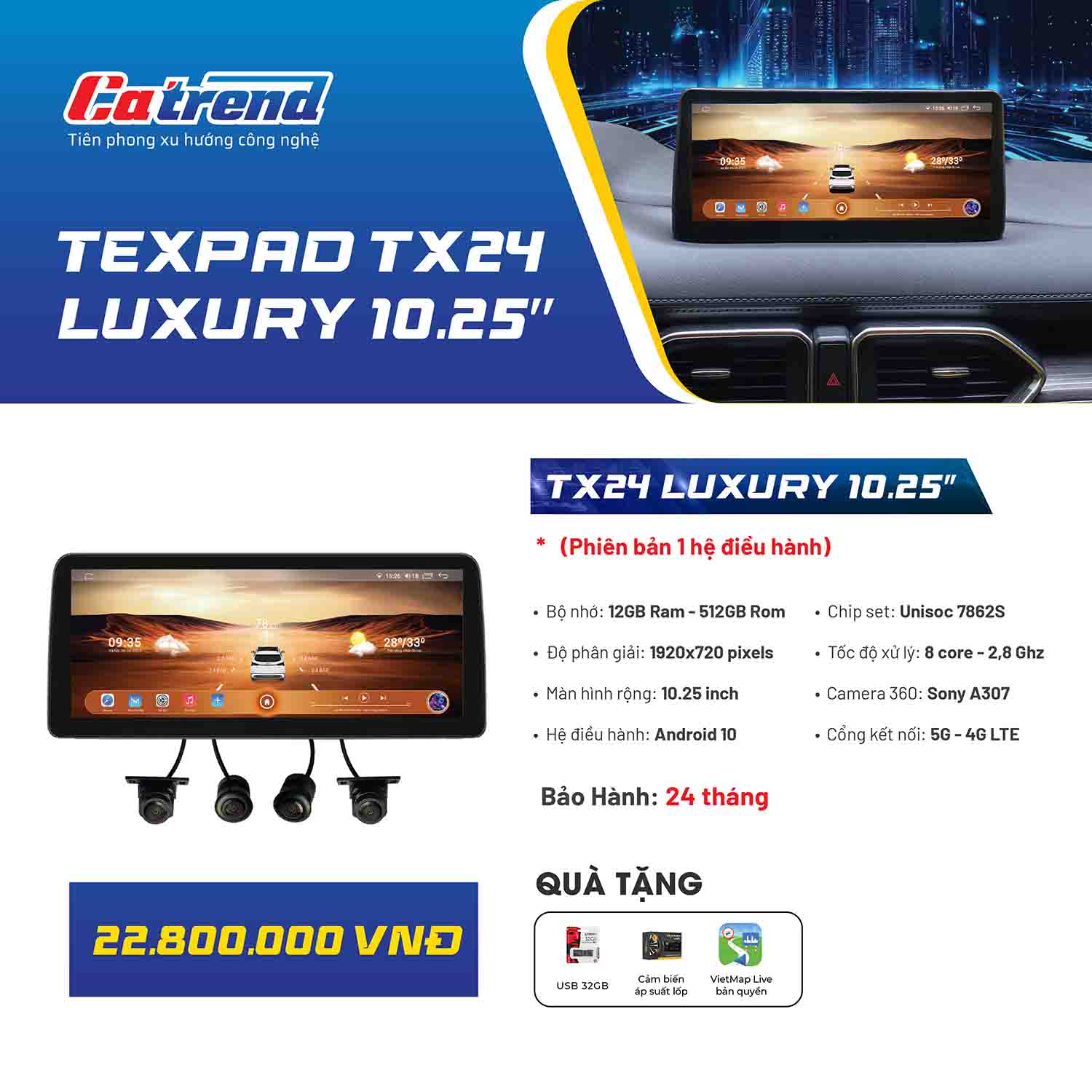 Màn hình Texpad TX24 Luxury 10.25 inch