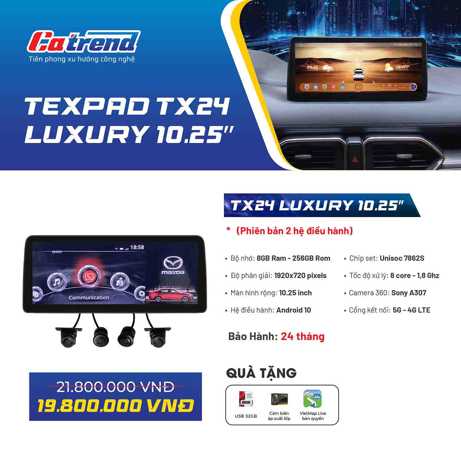 Màn hình Texpad TX24 Luxury 10.25 inch