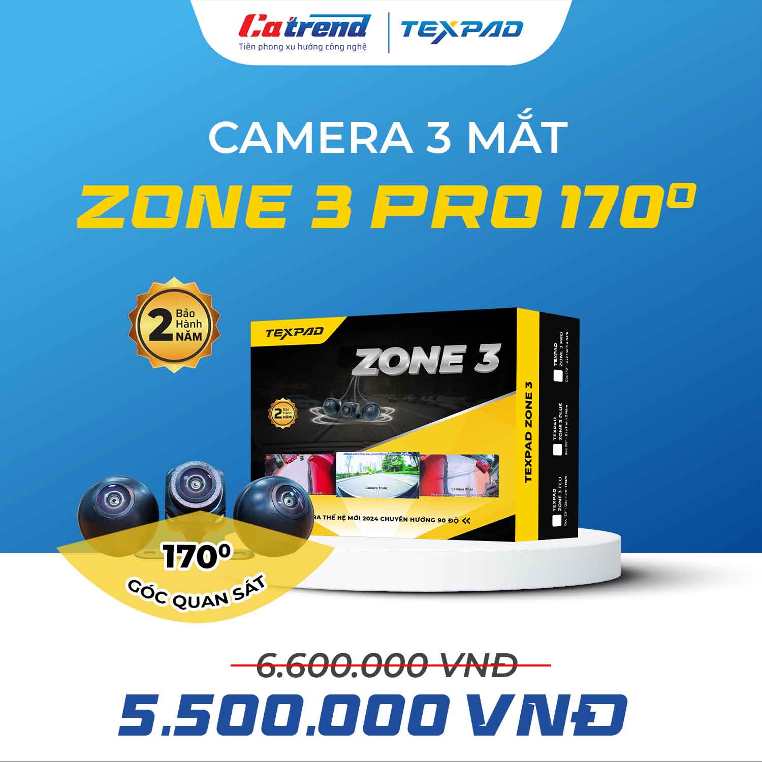 Báo giá camera 3 mắt Texpad Zone 3 Pro