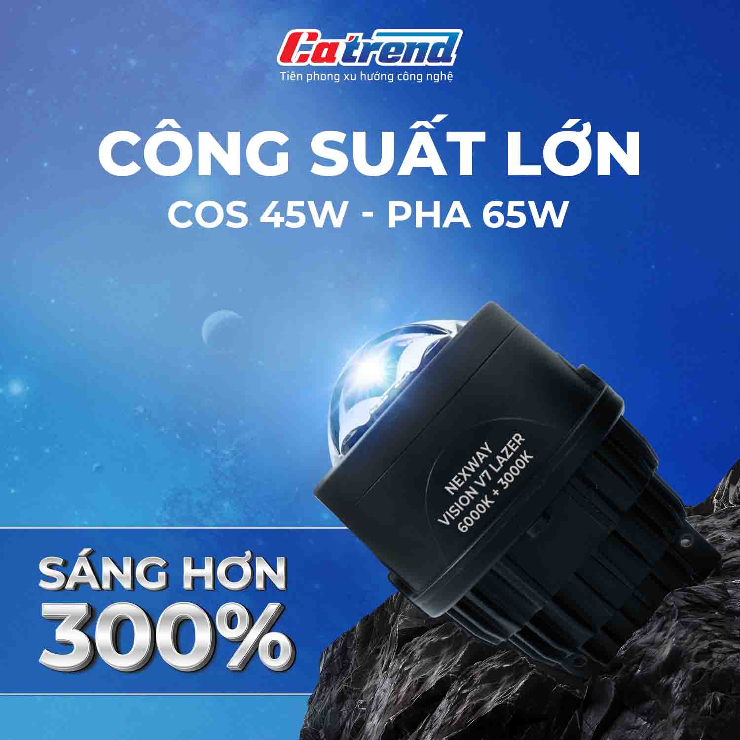 công suất đèn bi gầm vision v7 laser