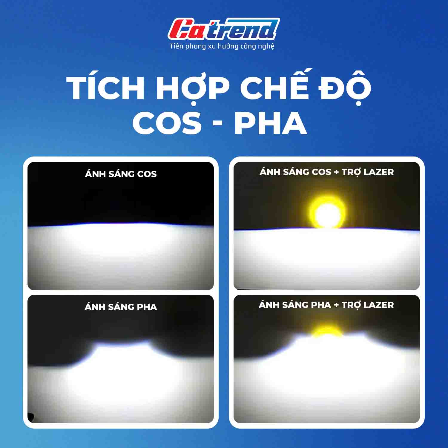chế độ cos pha đèn bi gầm vision v7 laser