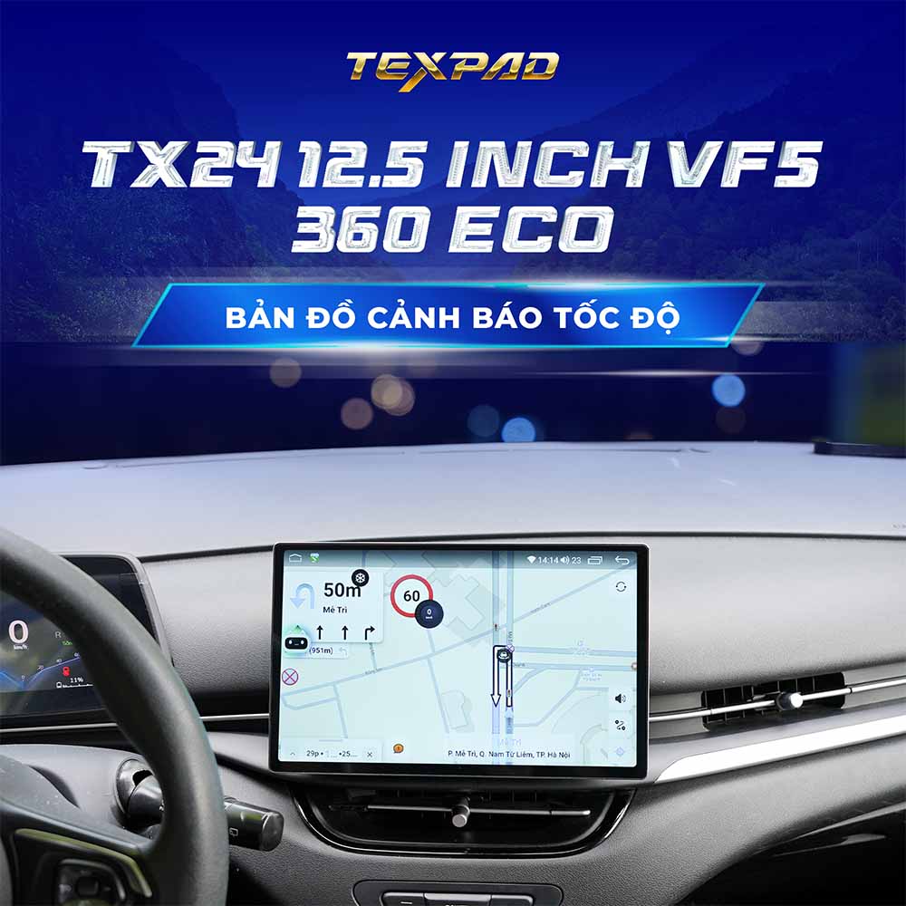 Bản đồ cảnh báo tốc độ của màn hình Texpad TX24 12.5 inch VF5