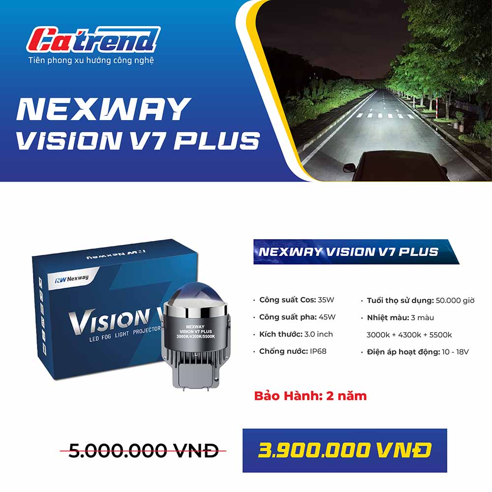 Báo giá đèn bi gầm Vision V7 Plus