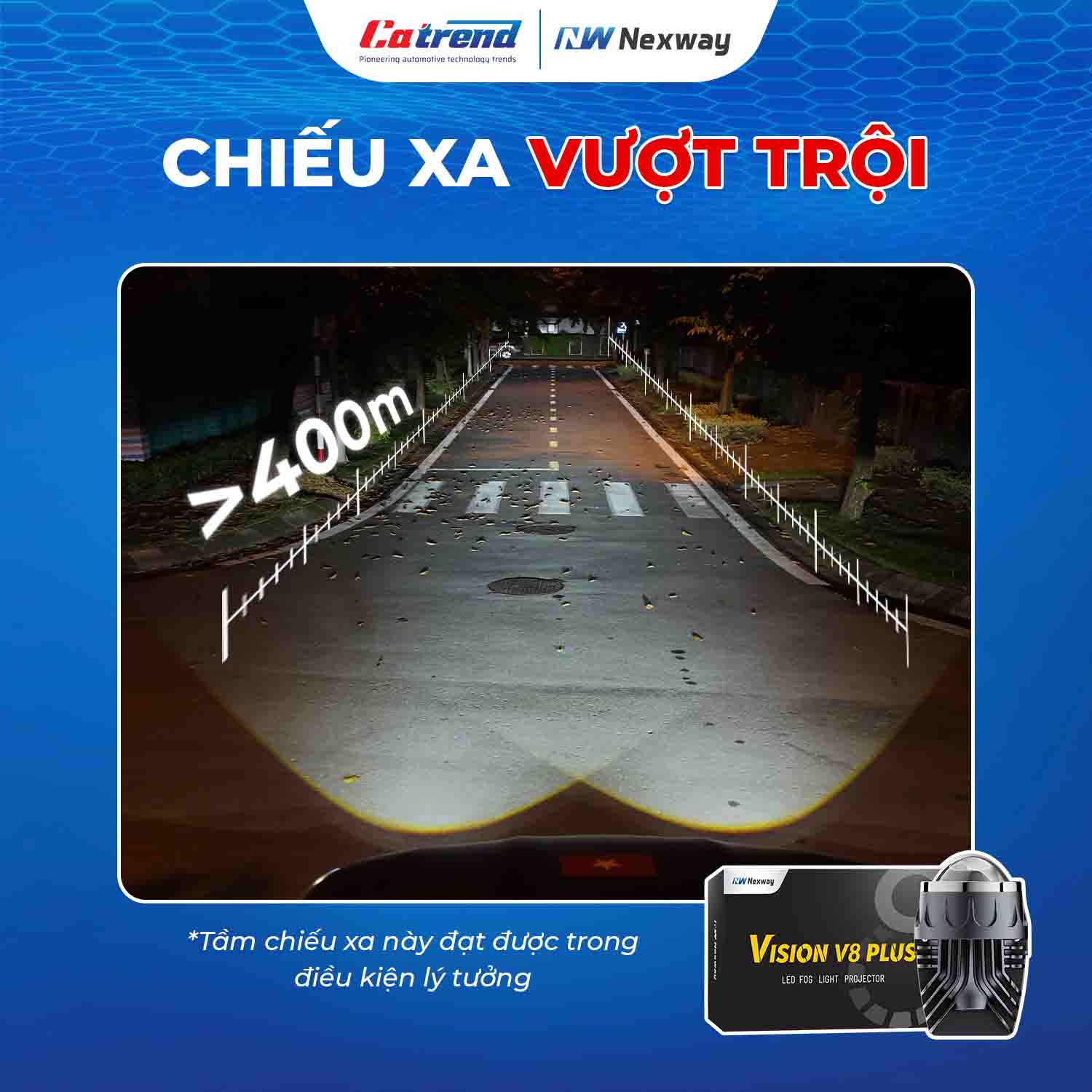 Vision V8 Plus khả năng chiếu sáng vượt trội