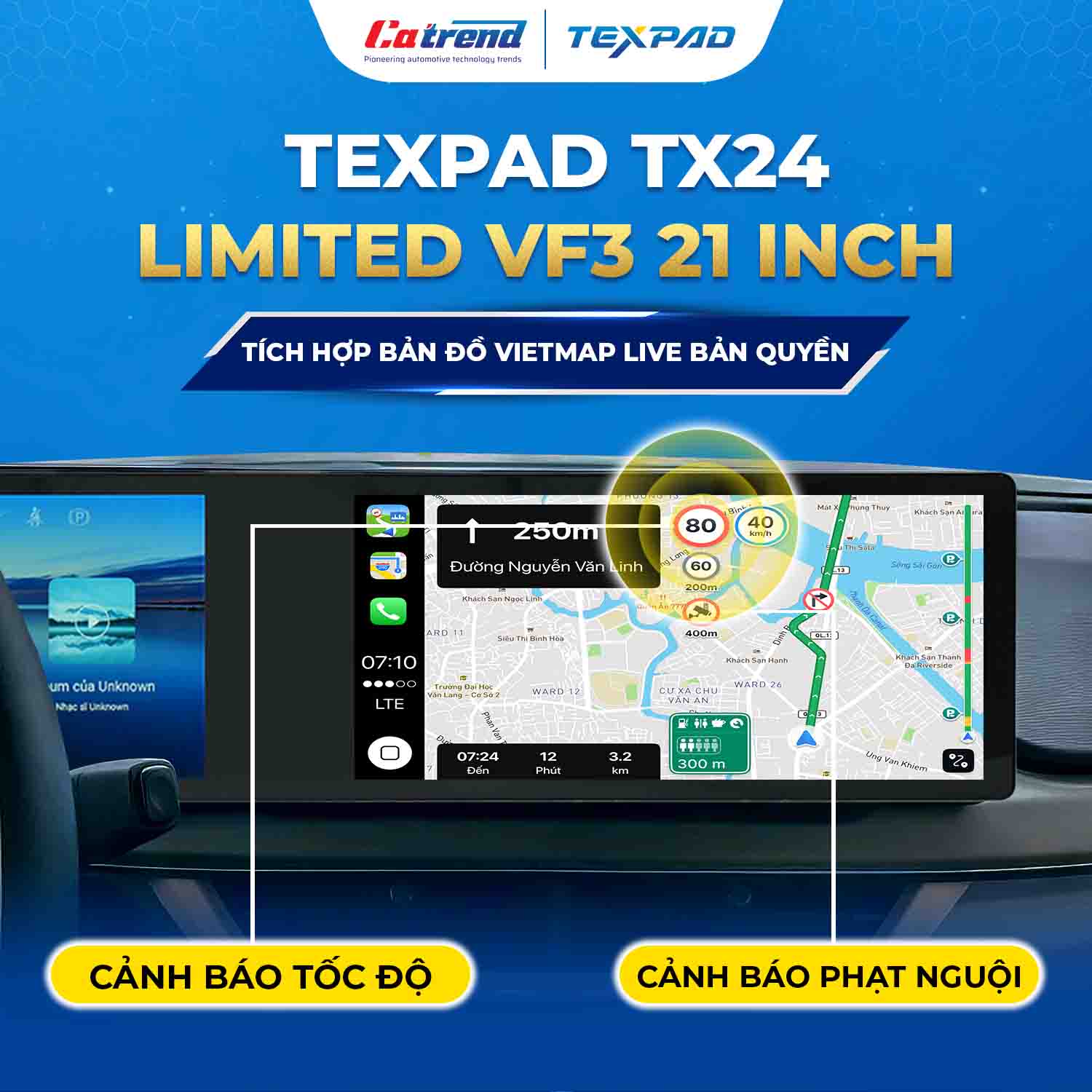 VF3 21 inch tích hợp bản đồ dẫn đường